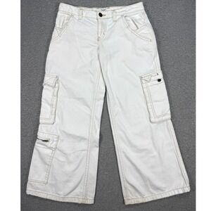 BDG Cargo Pants Women's 27 White Denim Puddle Wide Leg Baggy Fit Y2K Style